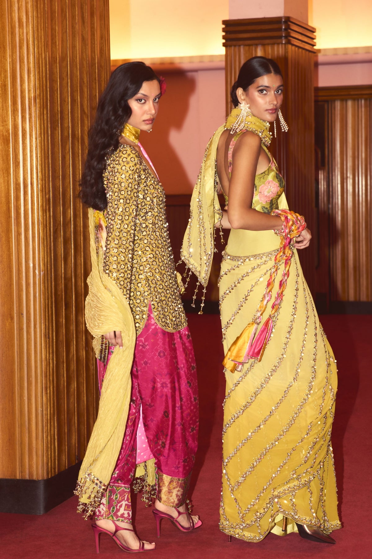 Naina Olive Draped Saree Set