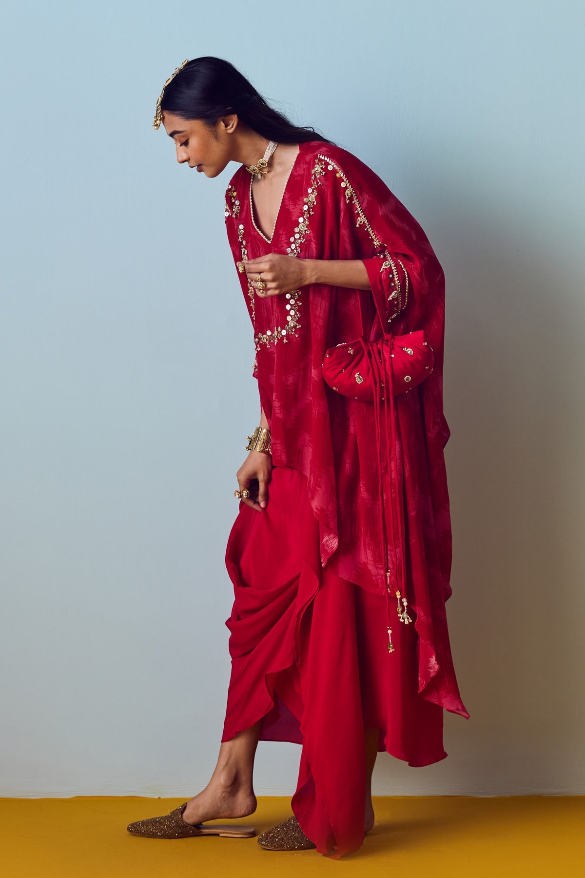 Maia Red Tunic Set