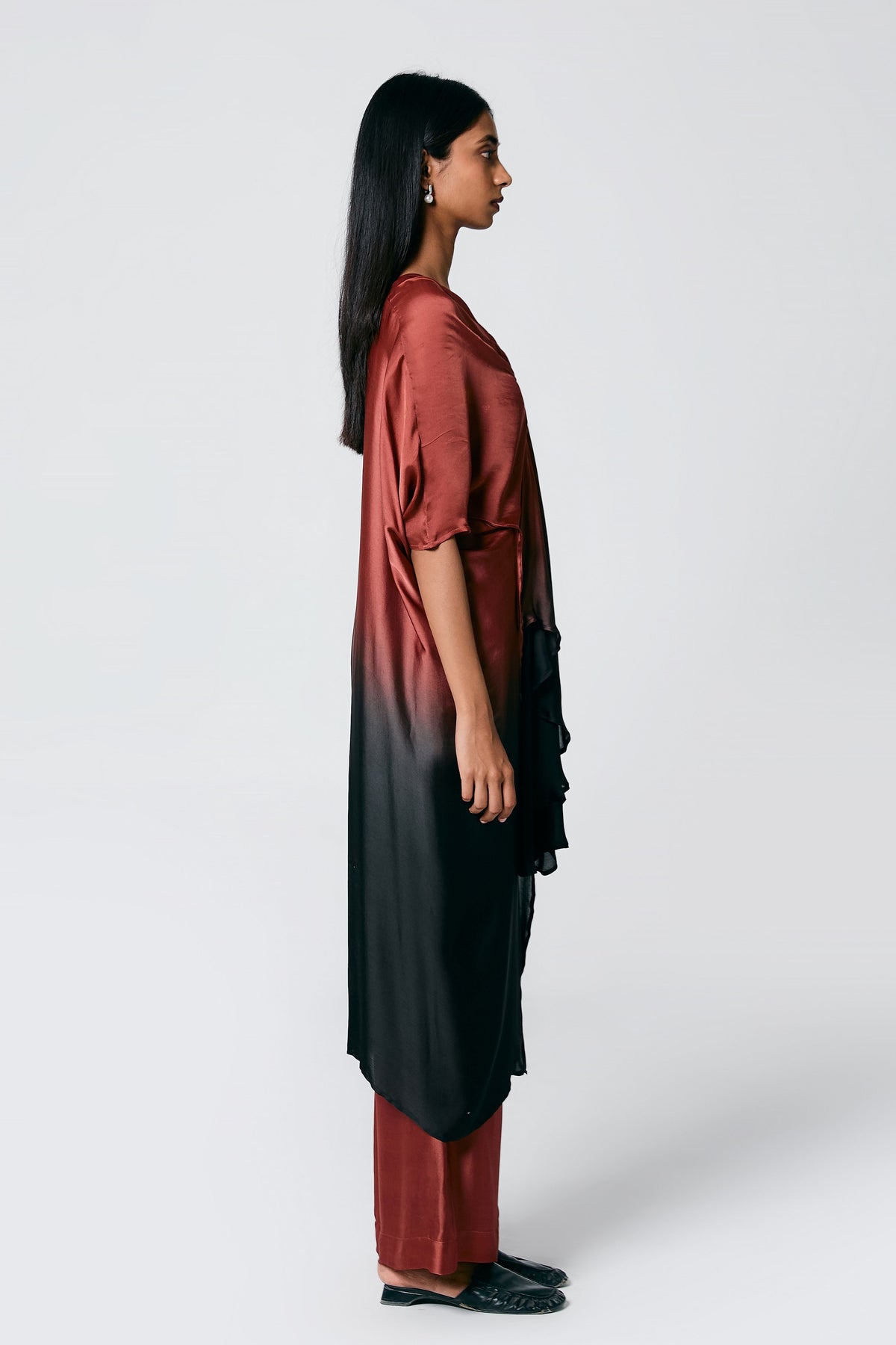 Ombre Brown Front Stitch Co-ord Set