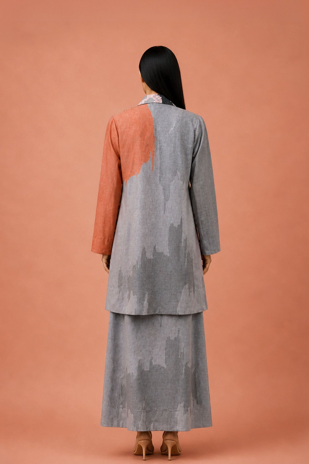 Ikat Rose Grey Jacket Set