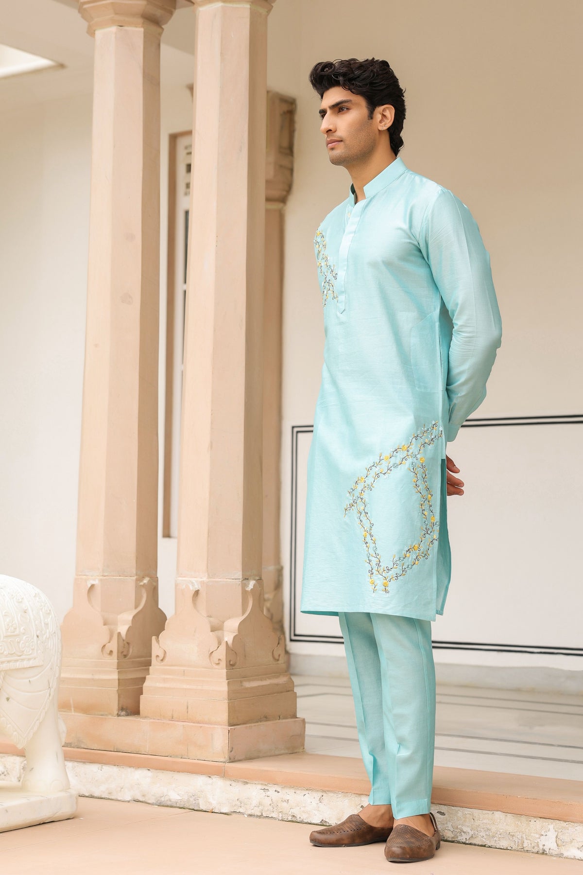Gulzar Light Blue Kurta Set