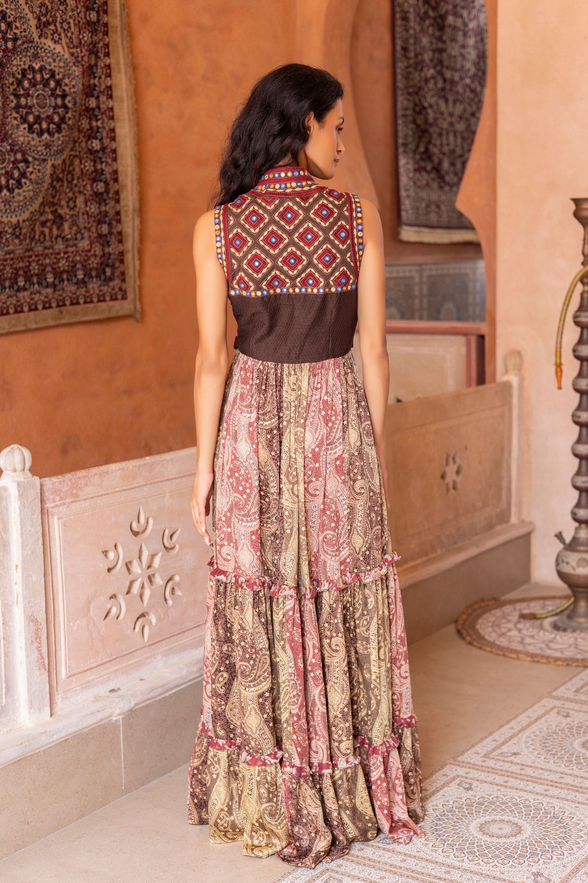 Mirror Embroidered Maxi Dress