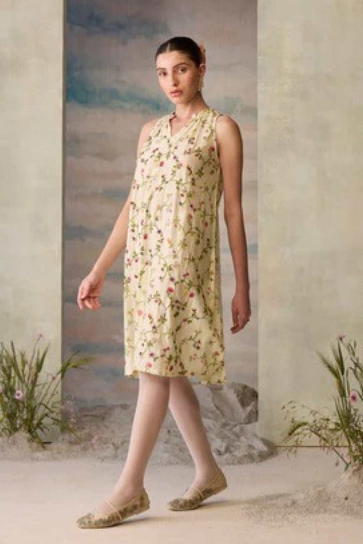 Moonlight Beaded Floral Dress