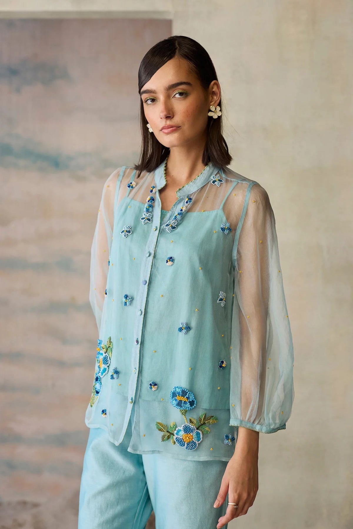 Azure Sheer Top