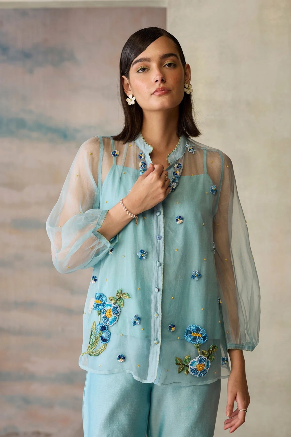 Azure Sheer Top