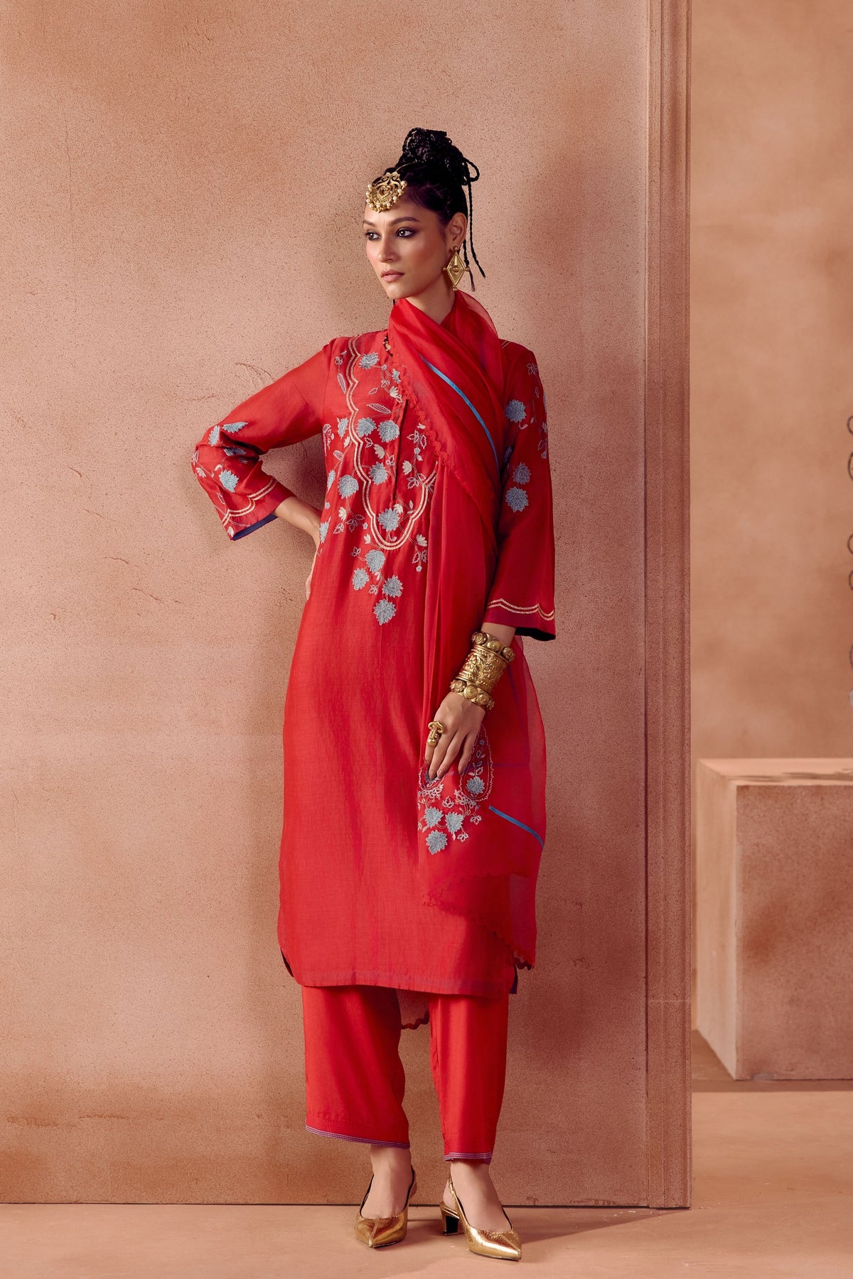 Red Kurta Set