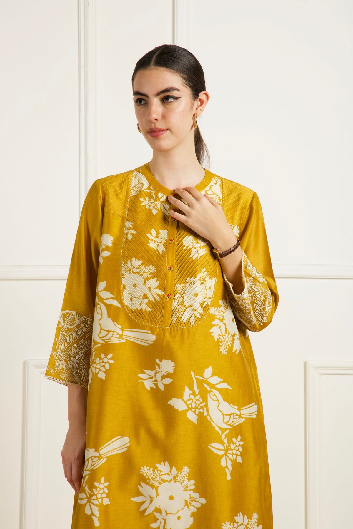 Ochre Print Tunic With Pants