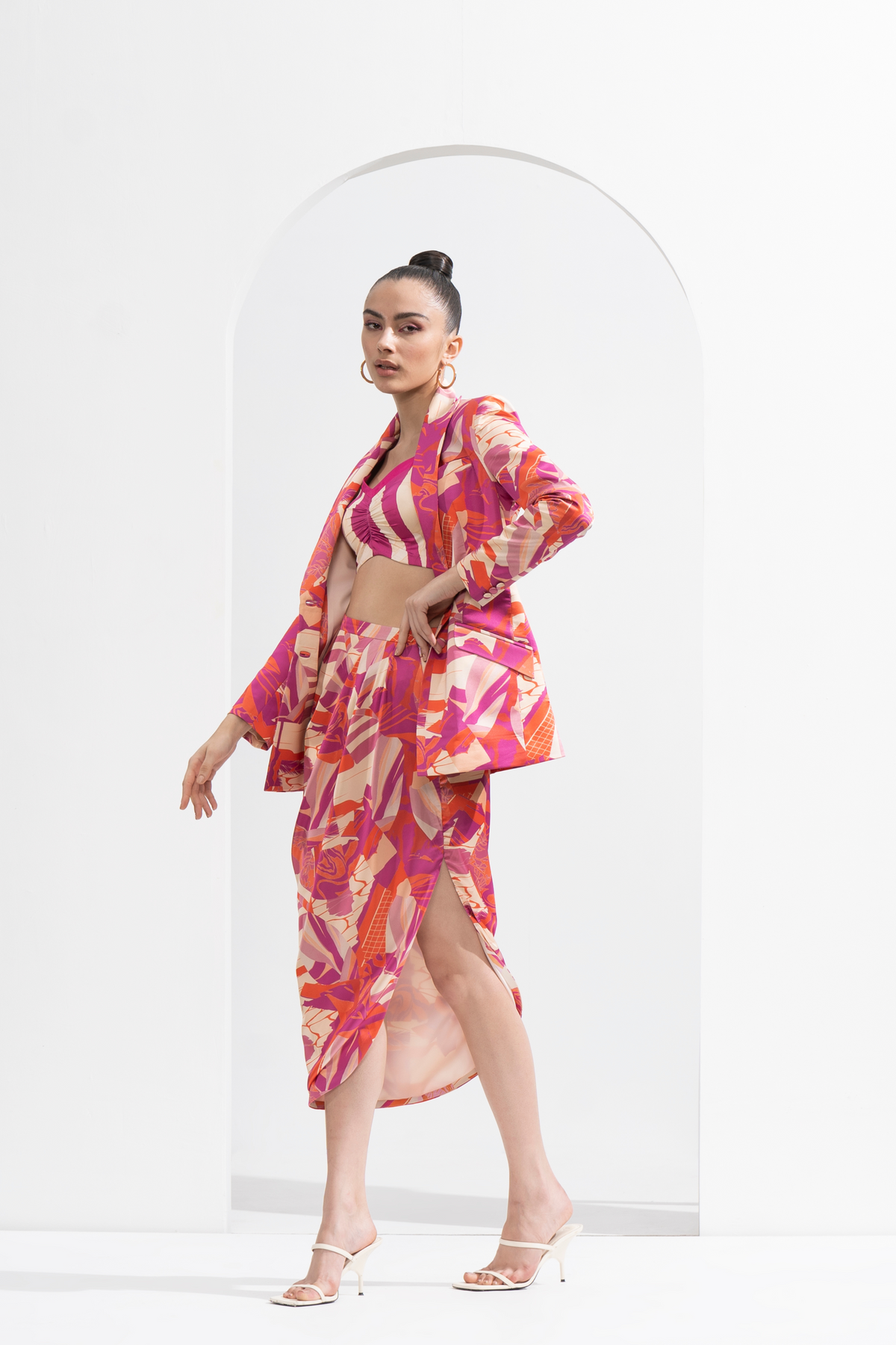 Fuschia Abstract Printed co-ord set