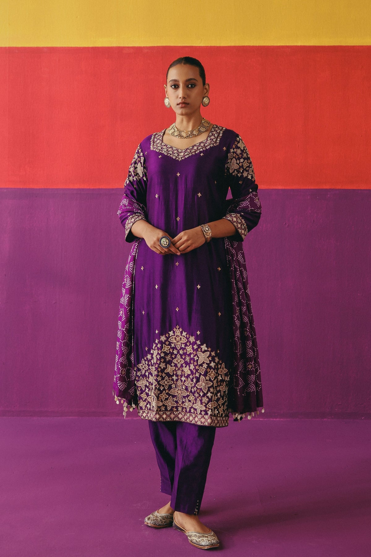 Baingani Phool Kurta Set