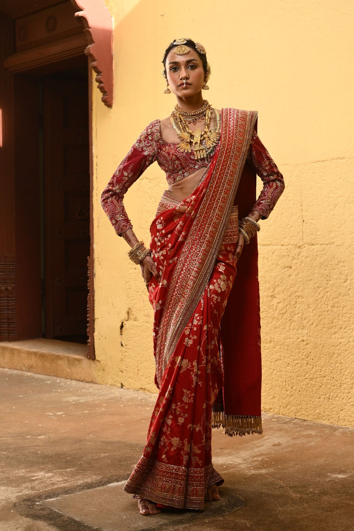 Bharavi Red Saree