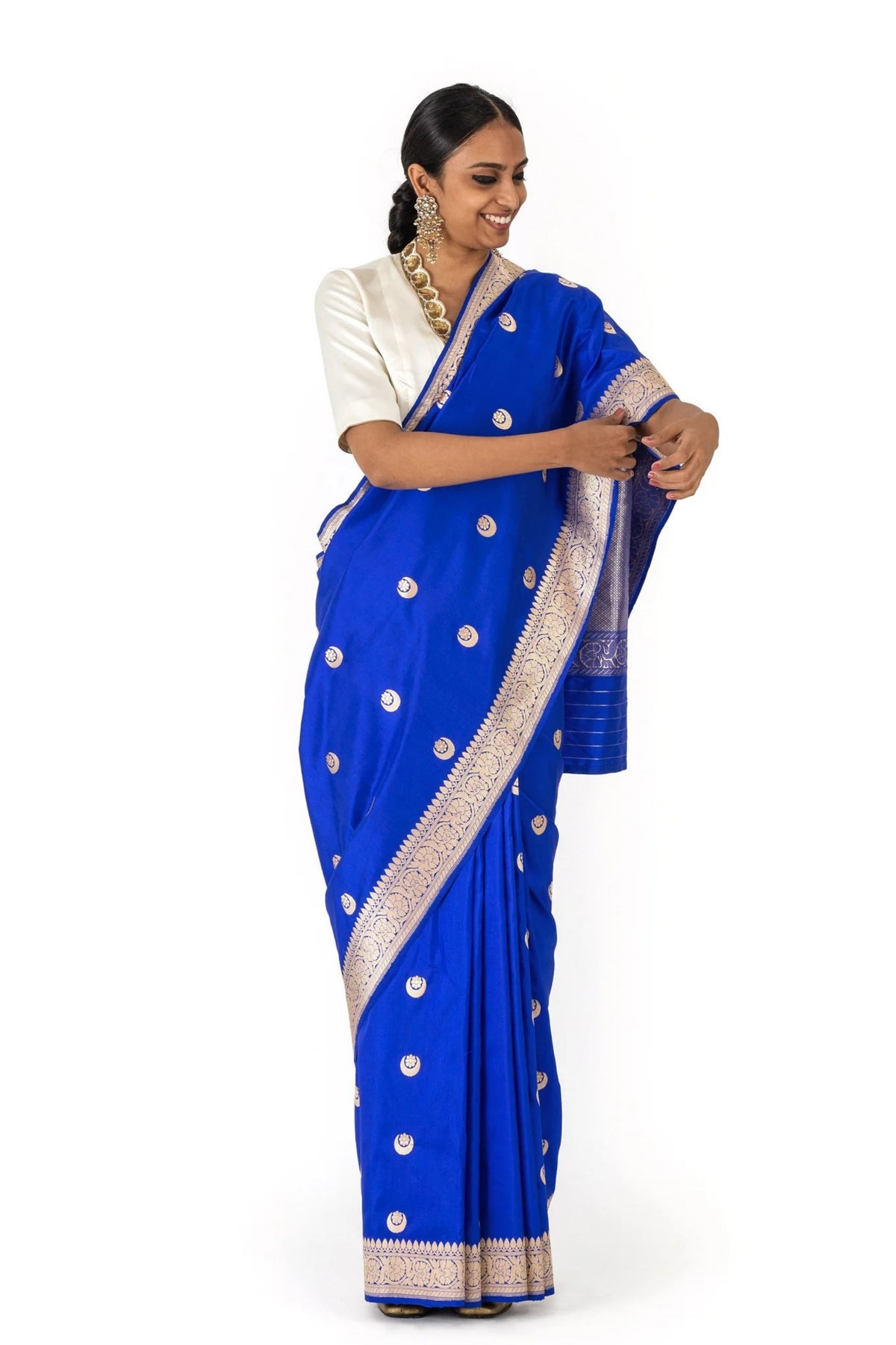 Chand Buta Saree in Electric Blue