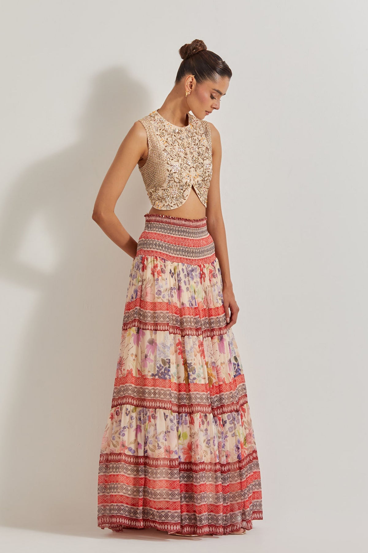 Blooming Burst Tiered Skirt Set