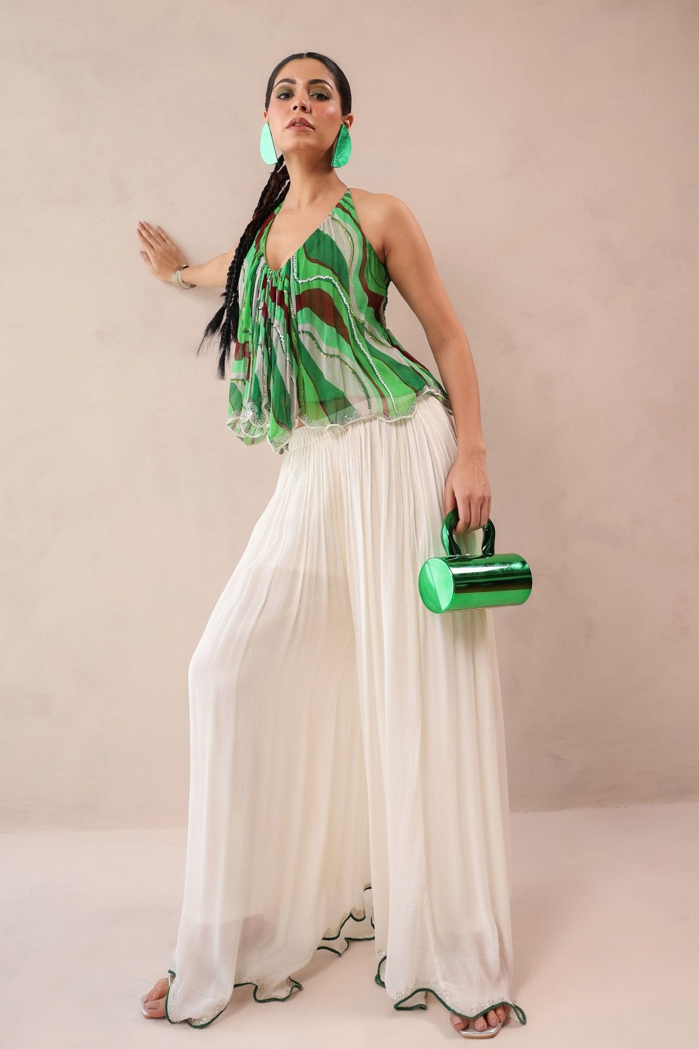 Vegas Green Co - ord Set - Pallavi Jaipur - Elahe