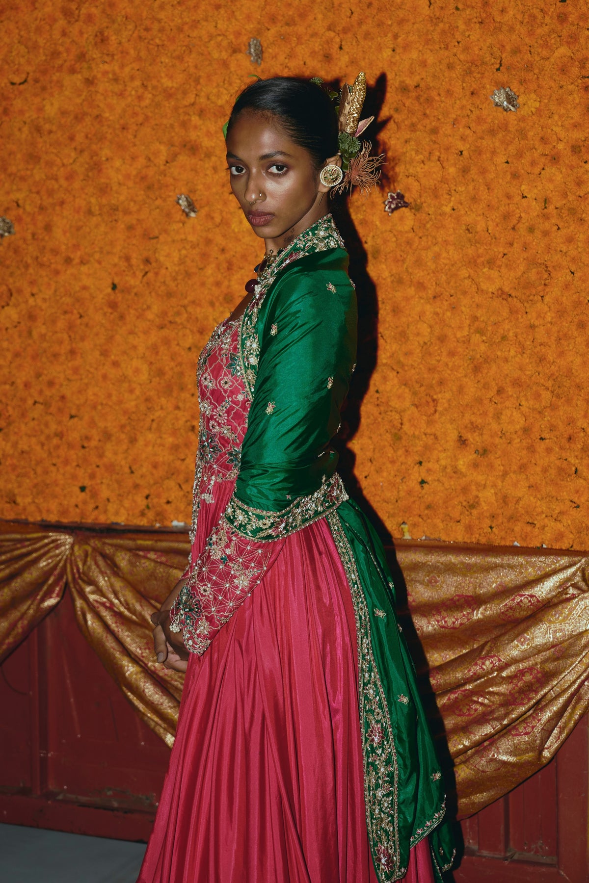 Pink  Anarkali Set
