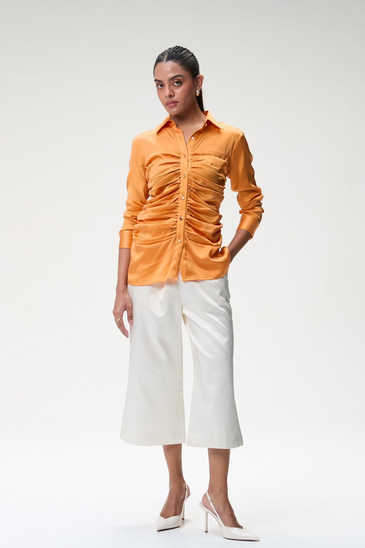 Coral Bustier Shirt