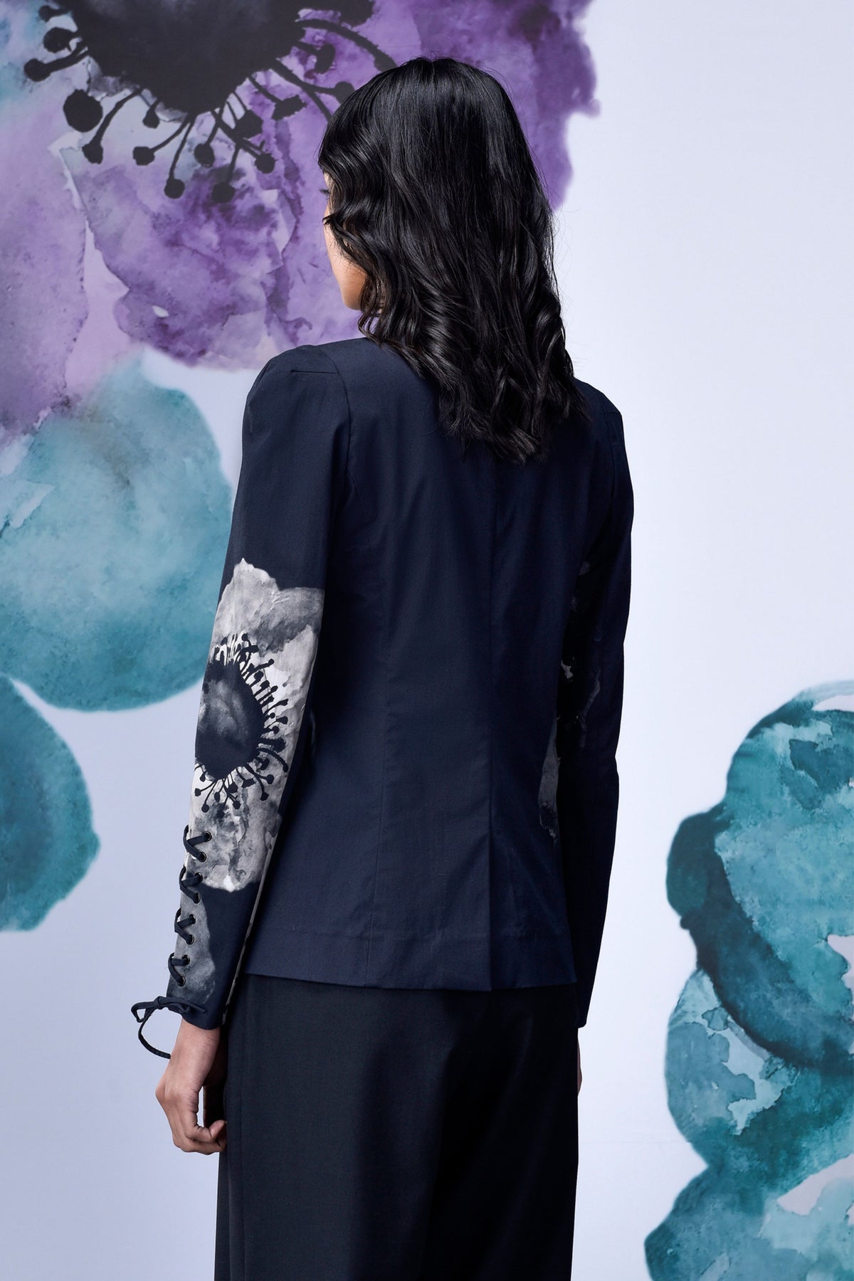 Anemone Flower Jacket Black Grey
