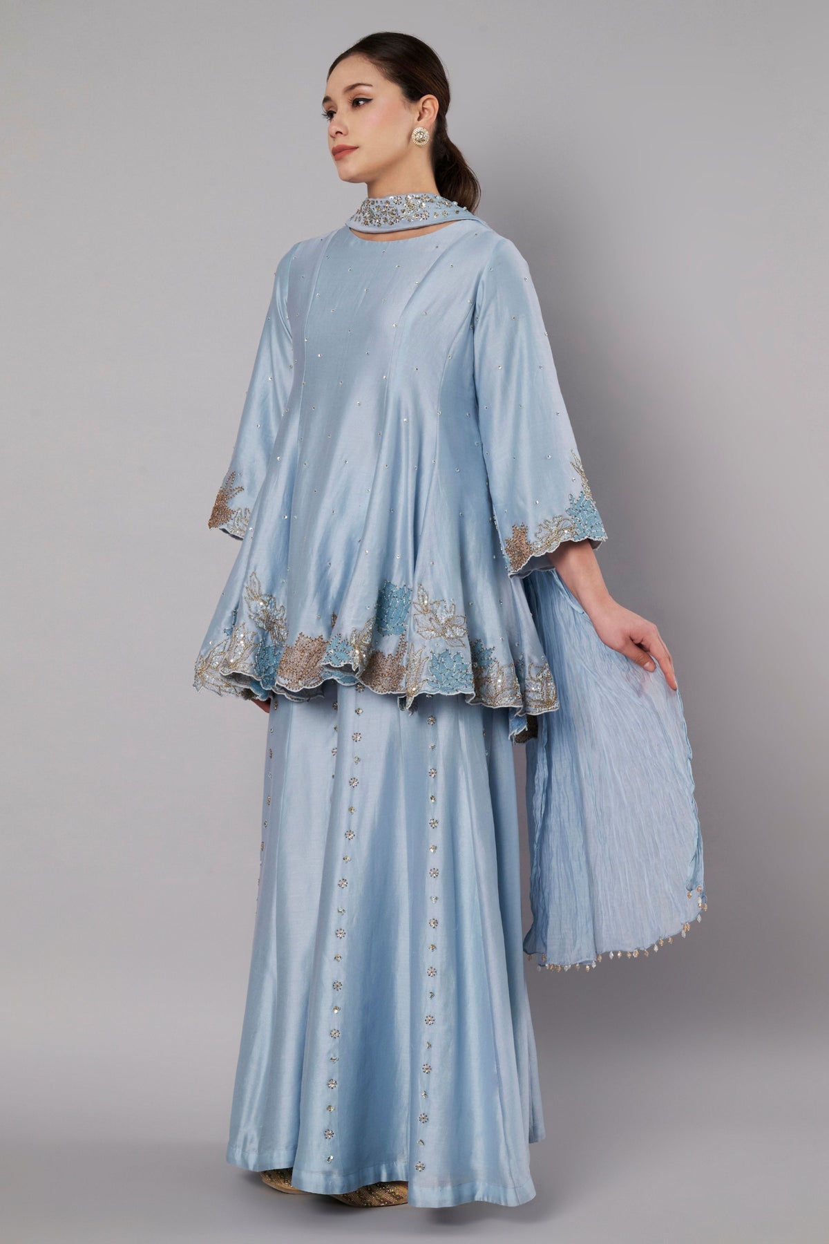 Meadow Dusty Blue Sharara Set