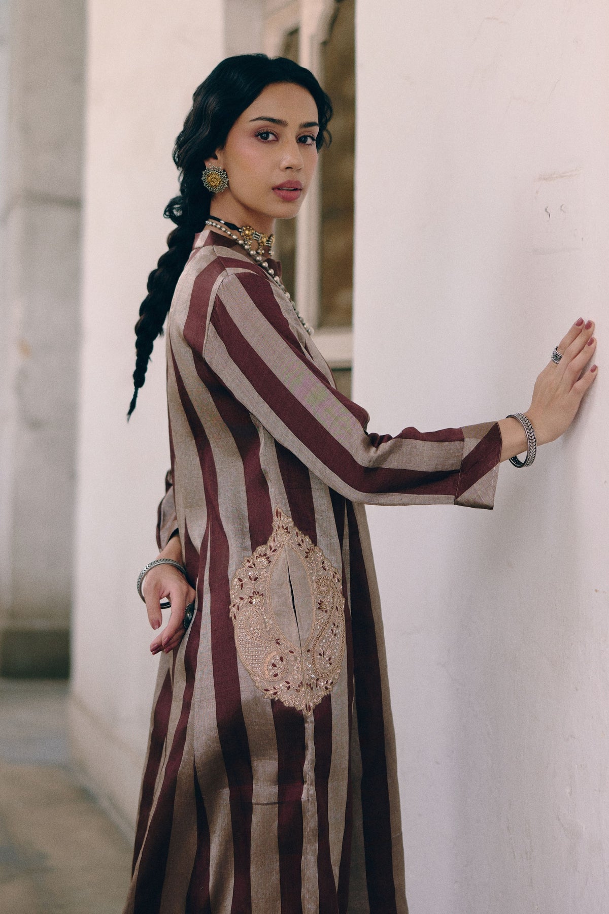 Paisley Striped Kurta Set