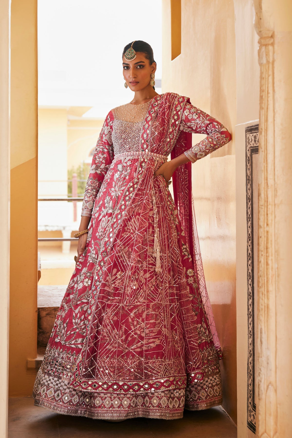 Pink Gulistan Anarkali Set