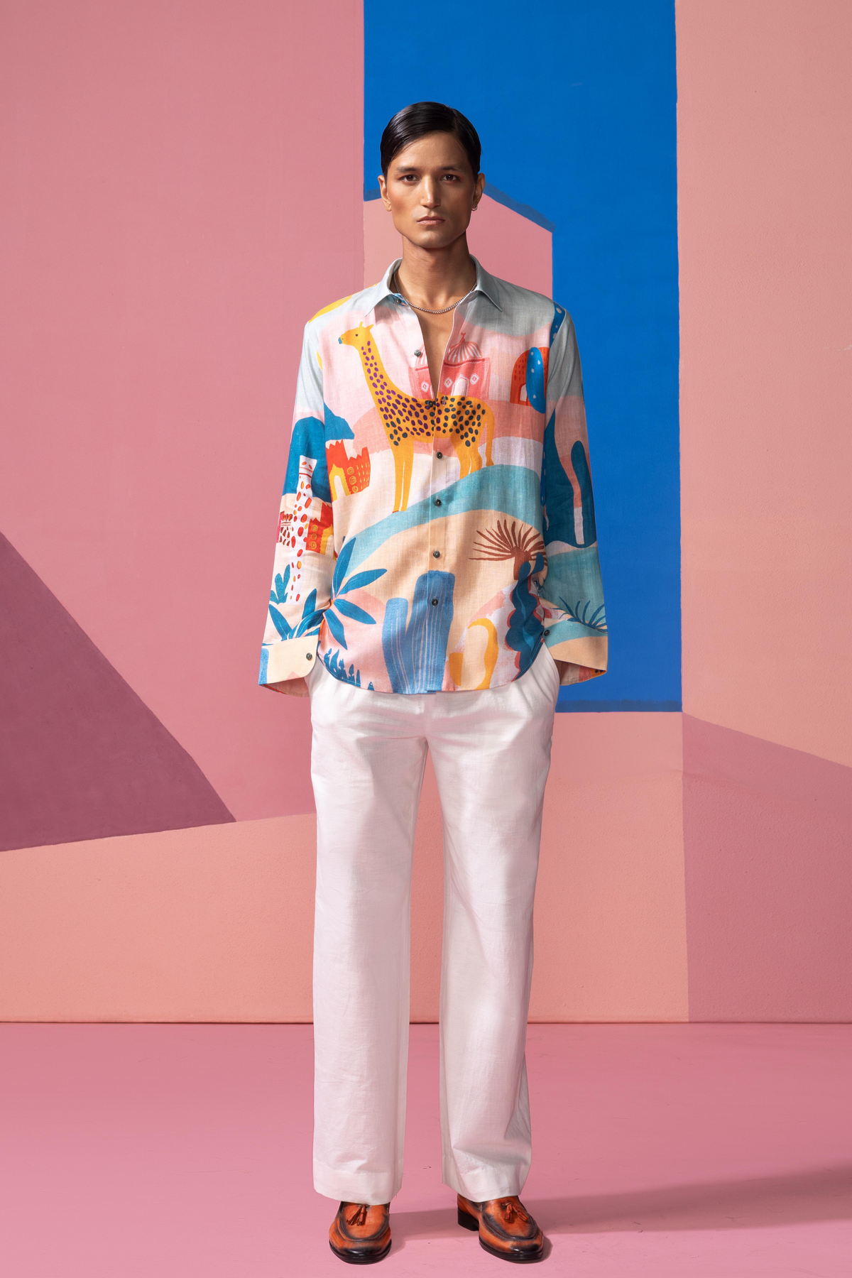 Classic Fit White Trousers