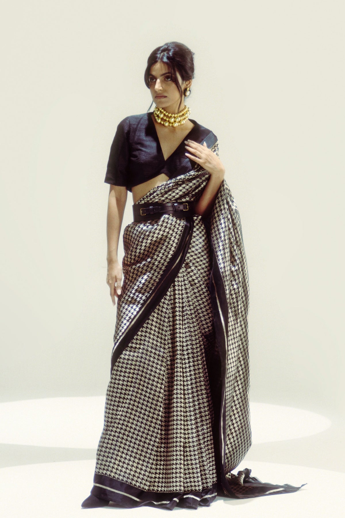 The Gold Snitch Black Saree