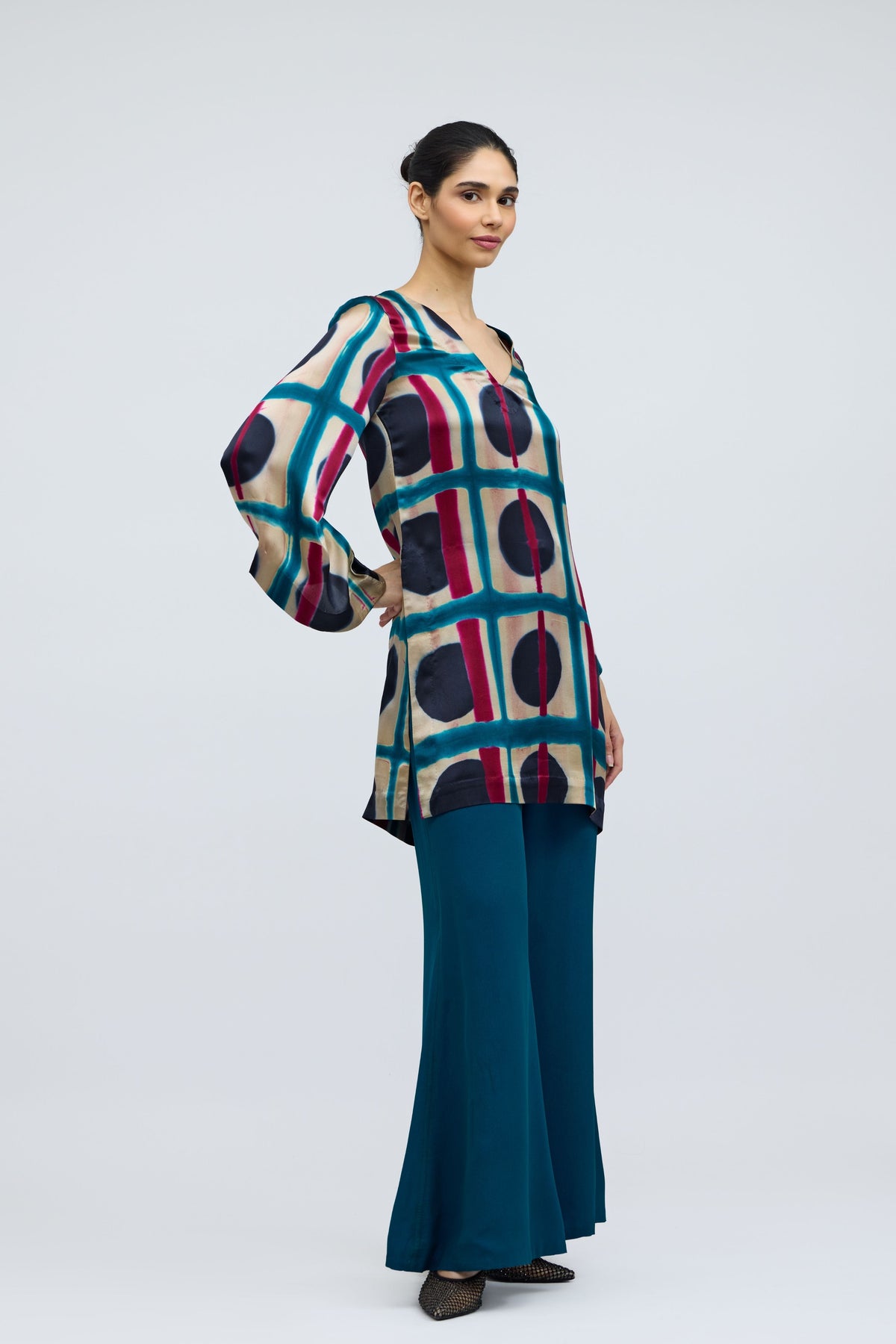 Bijlee Resist Dyed Silk Tunic Set