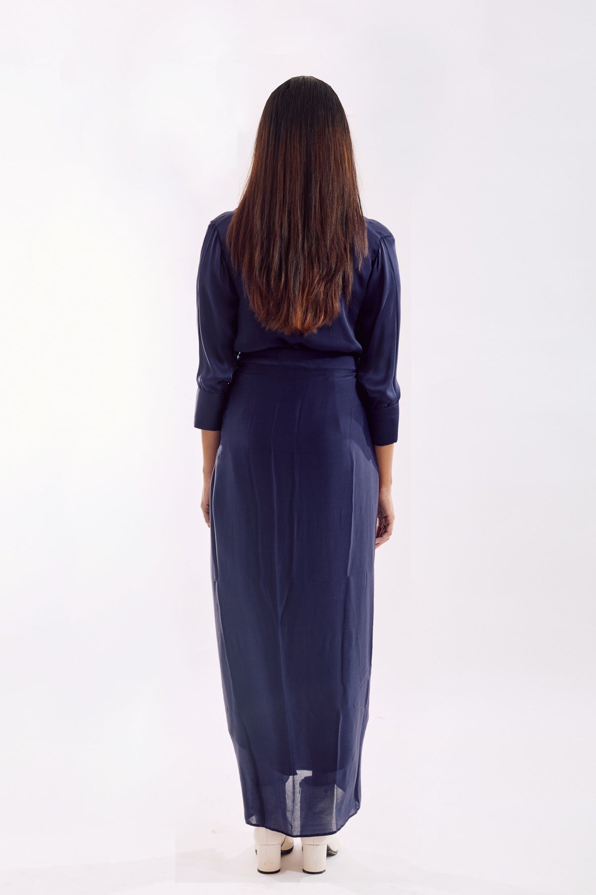 Indigo Side Tie Skirt