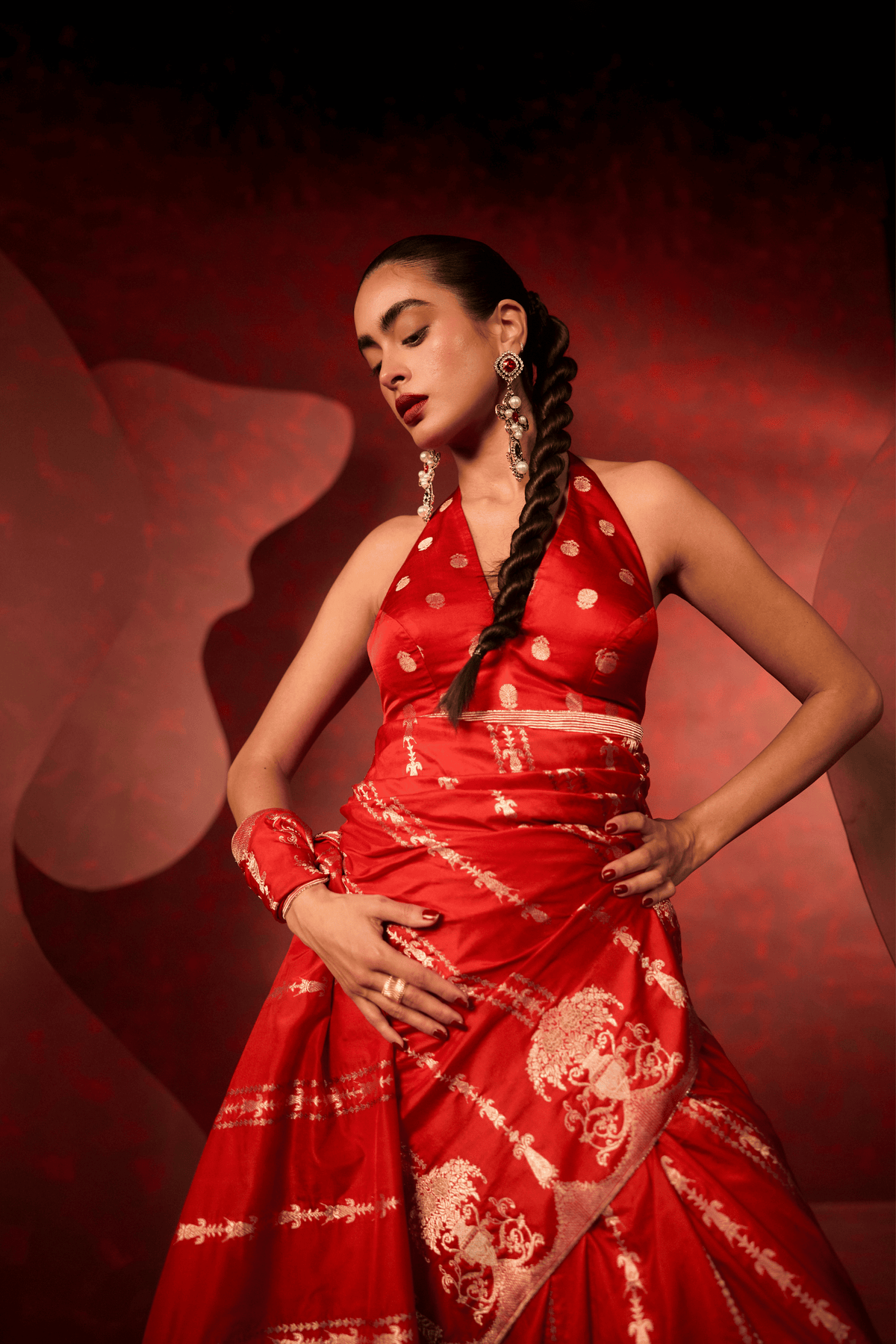 Together Always Saree in Red