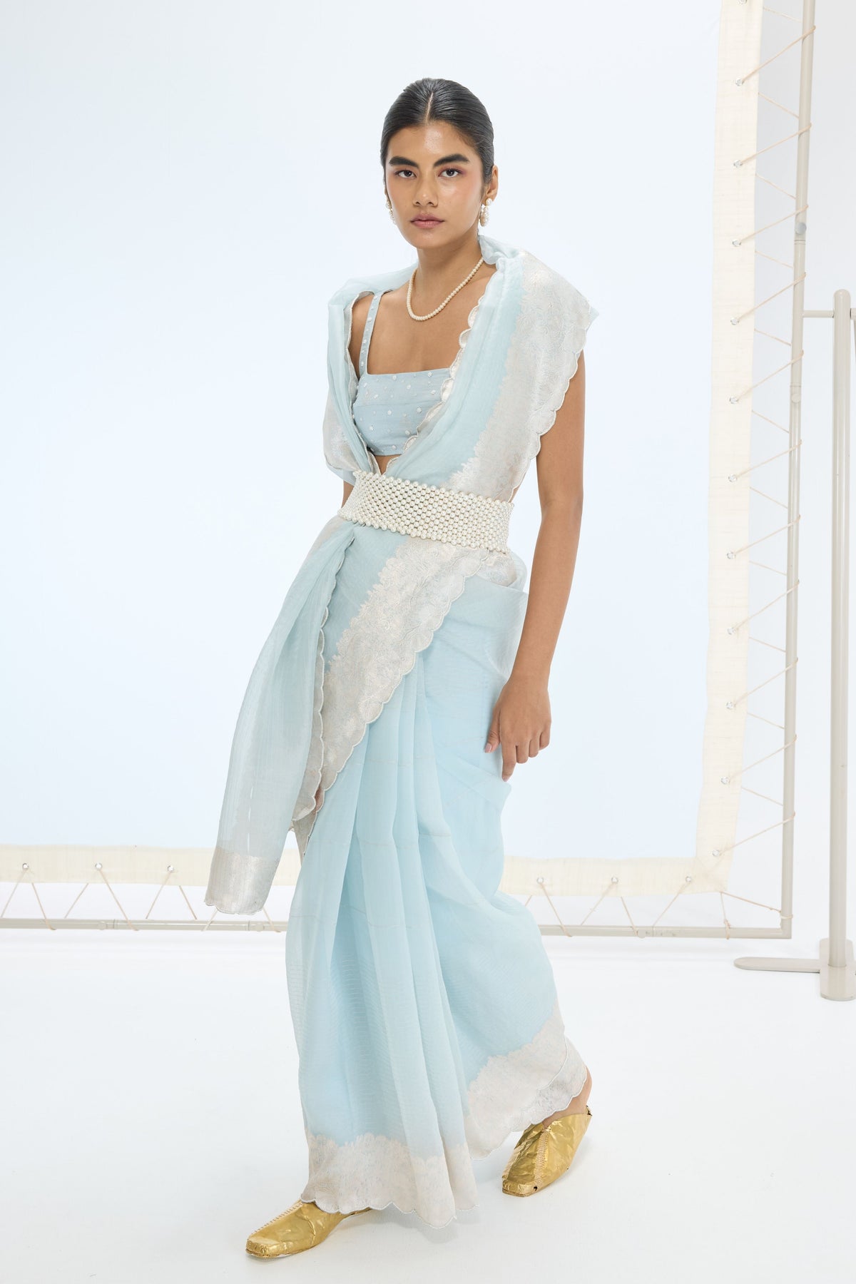 Blake Saree in Ice Blue