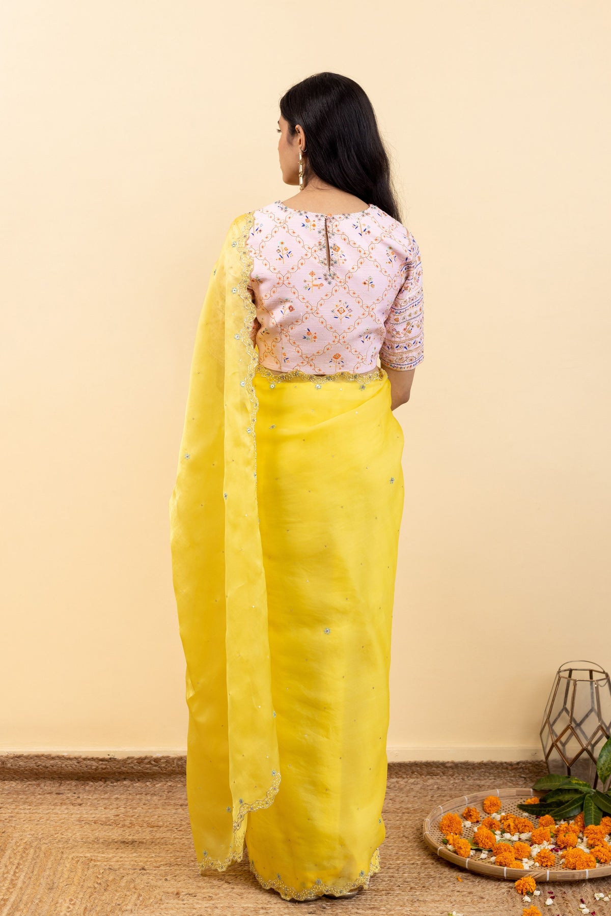 Organza Soha Cutwork Saree Set