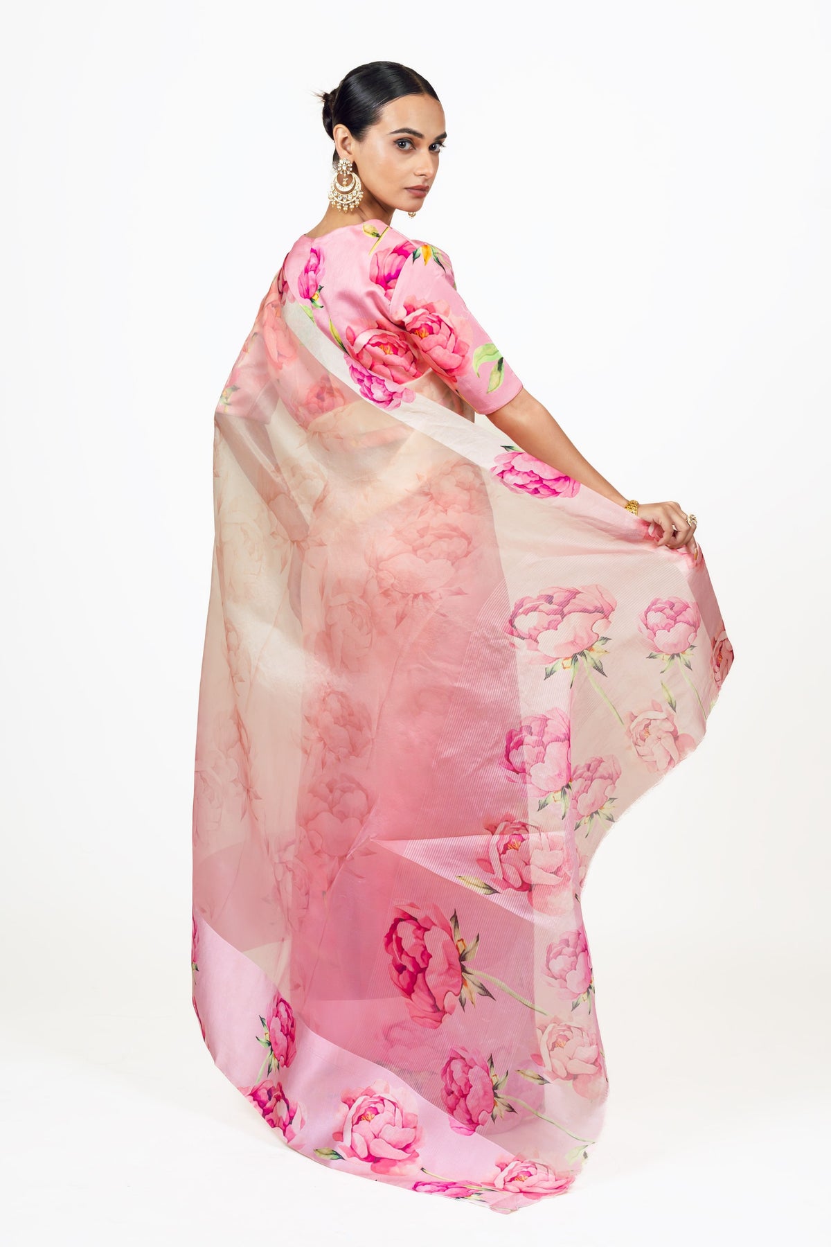 Monica Pink Organza Saree