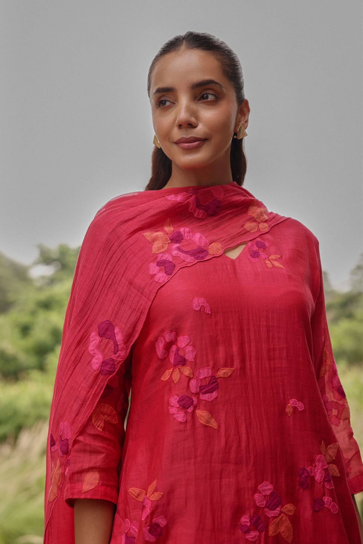 Berry Floral Kurta Set