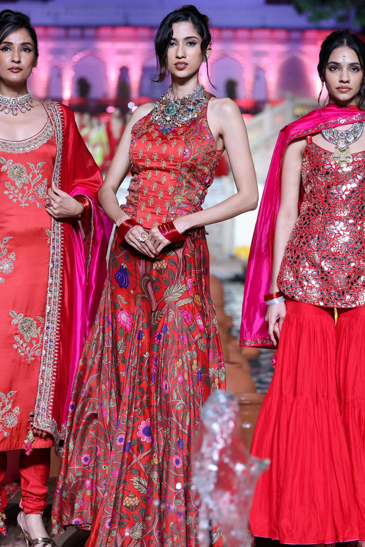 Surkh Laal Corset With Skirt