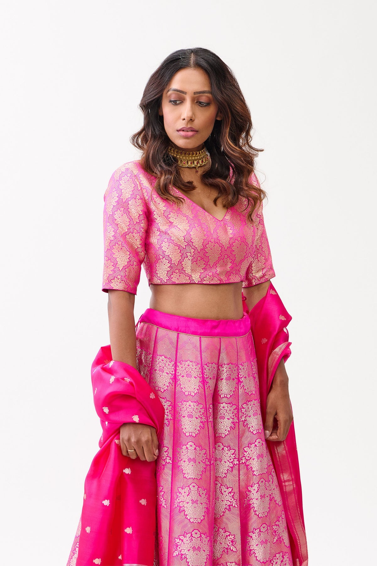 Rani Pink Gulhar Lehenga Set