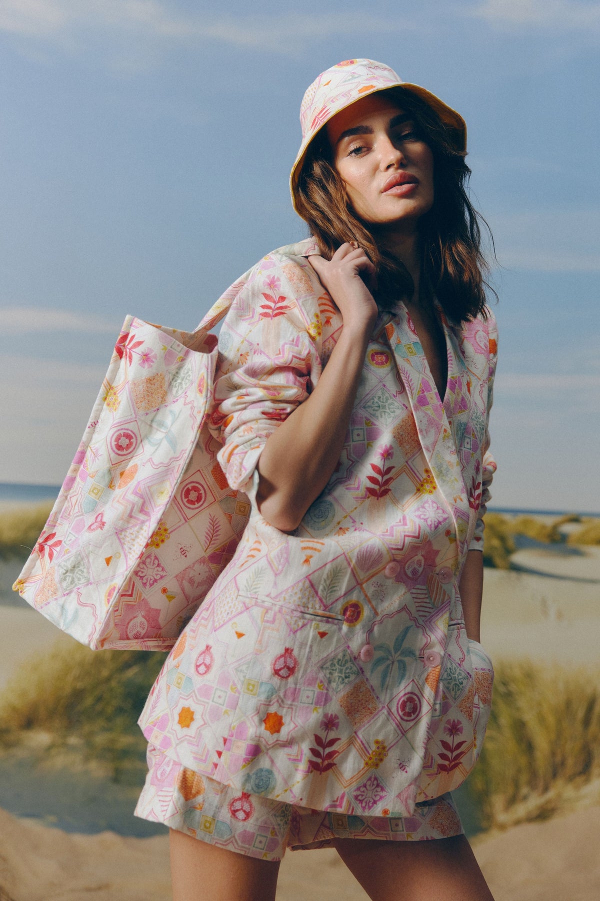 Printed Linen Blazer