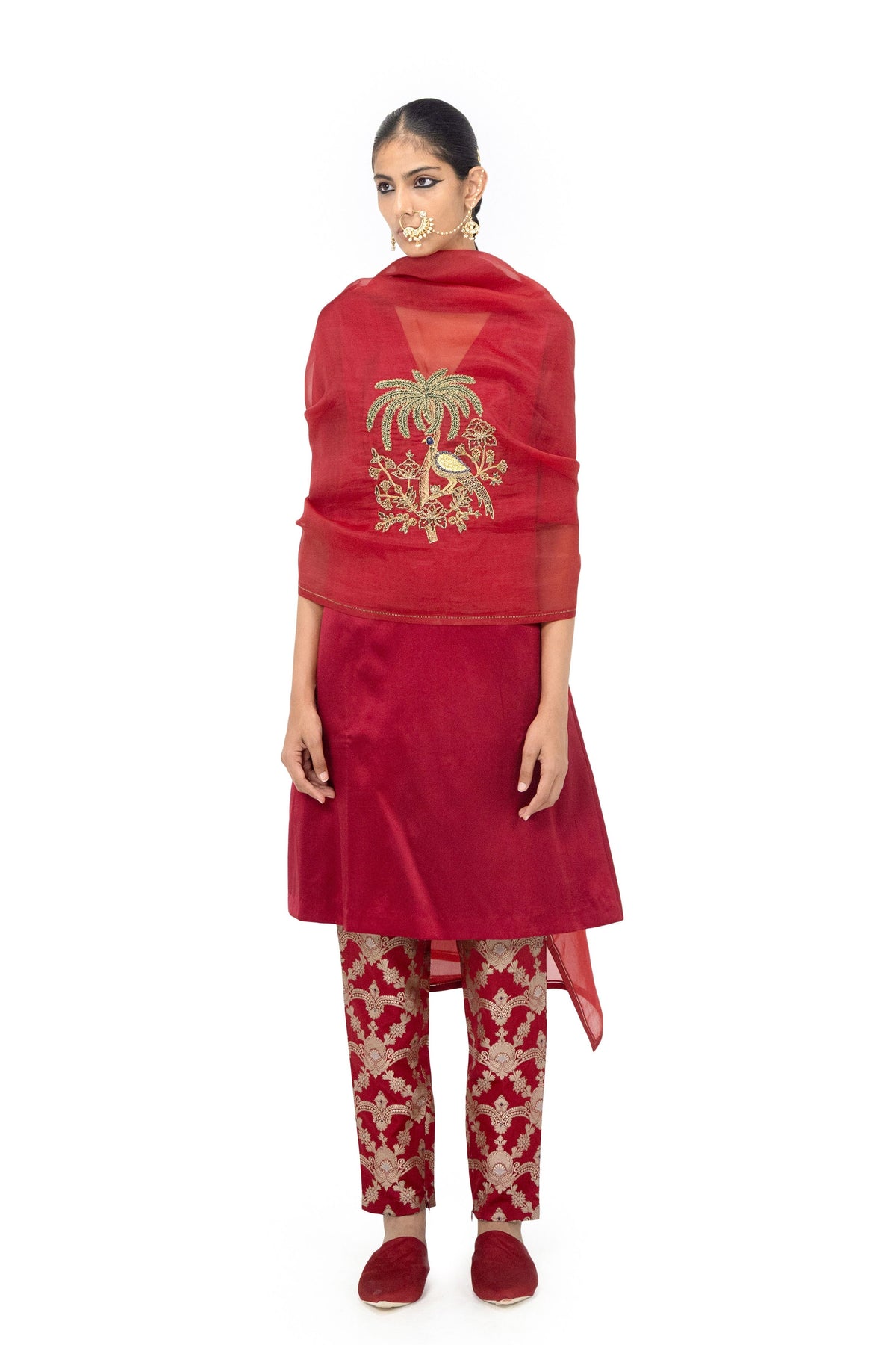 Hansasar Brick Red Dupatta