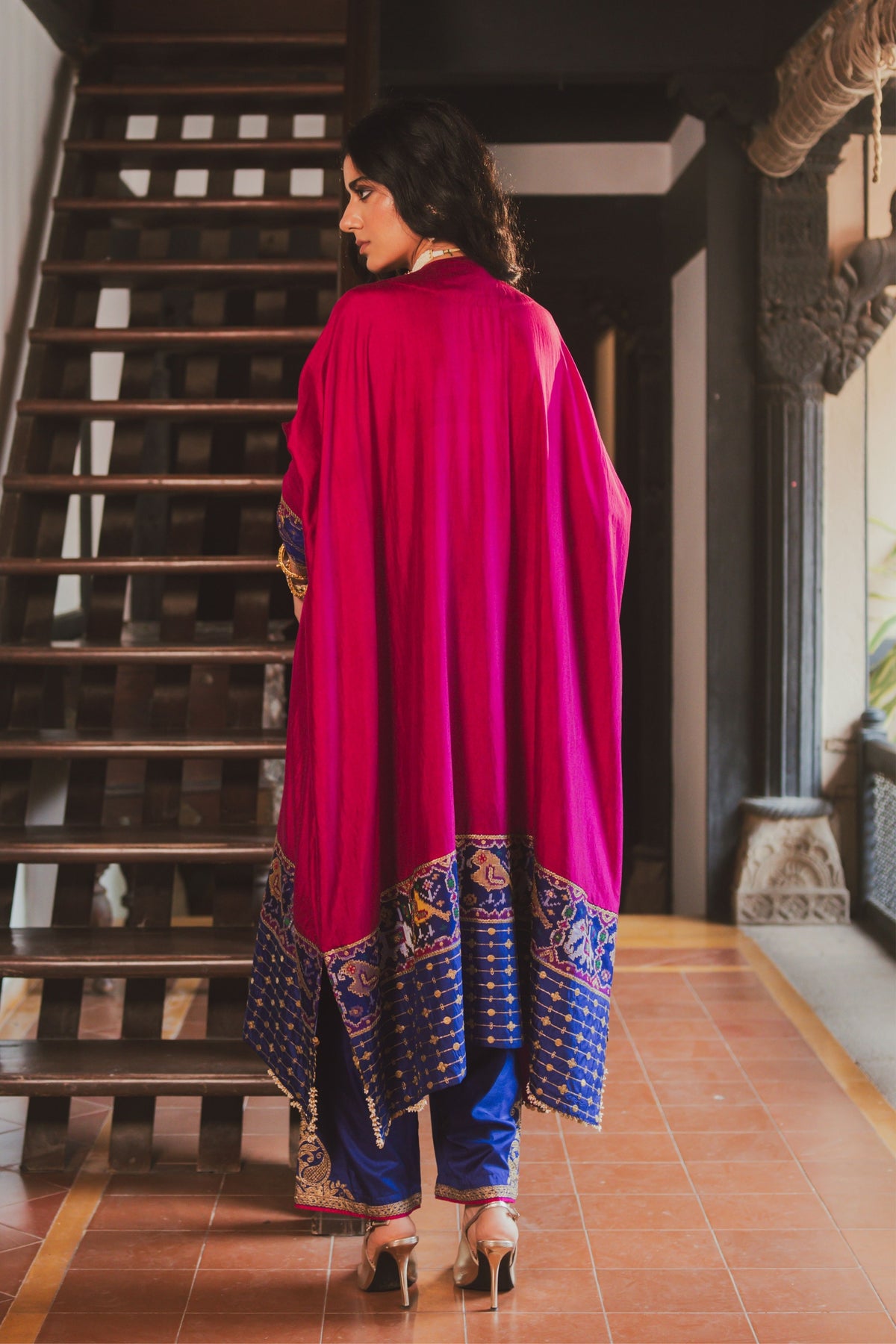 Kriti Magenta Kaftan Set