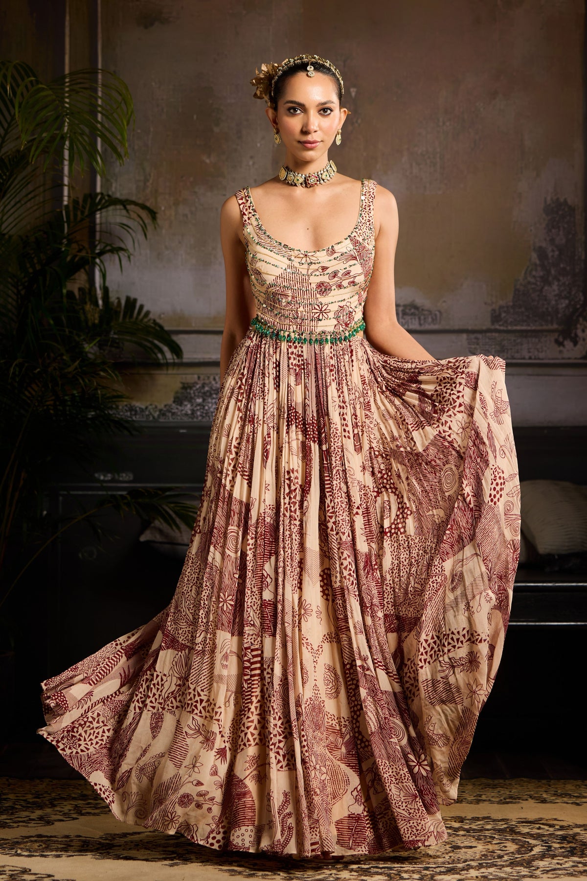 Printed Highlighted Dress