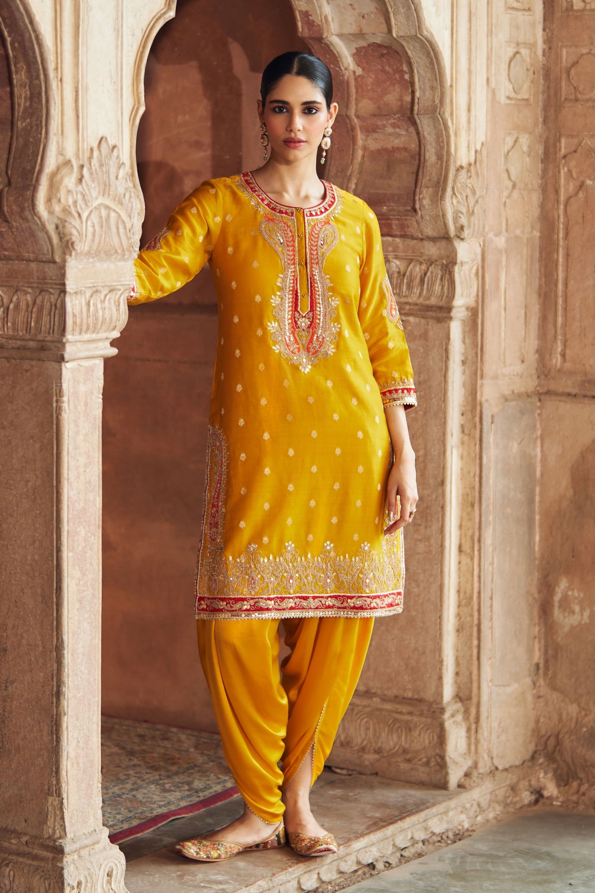 Fahmida Mustard Kurta With Salwar