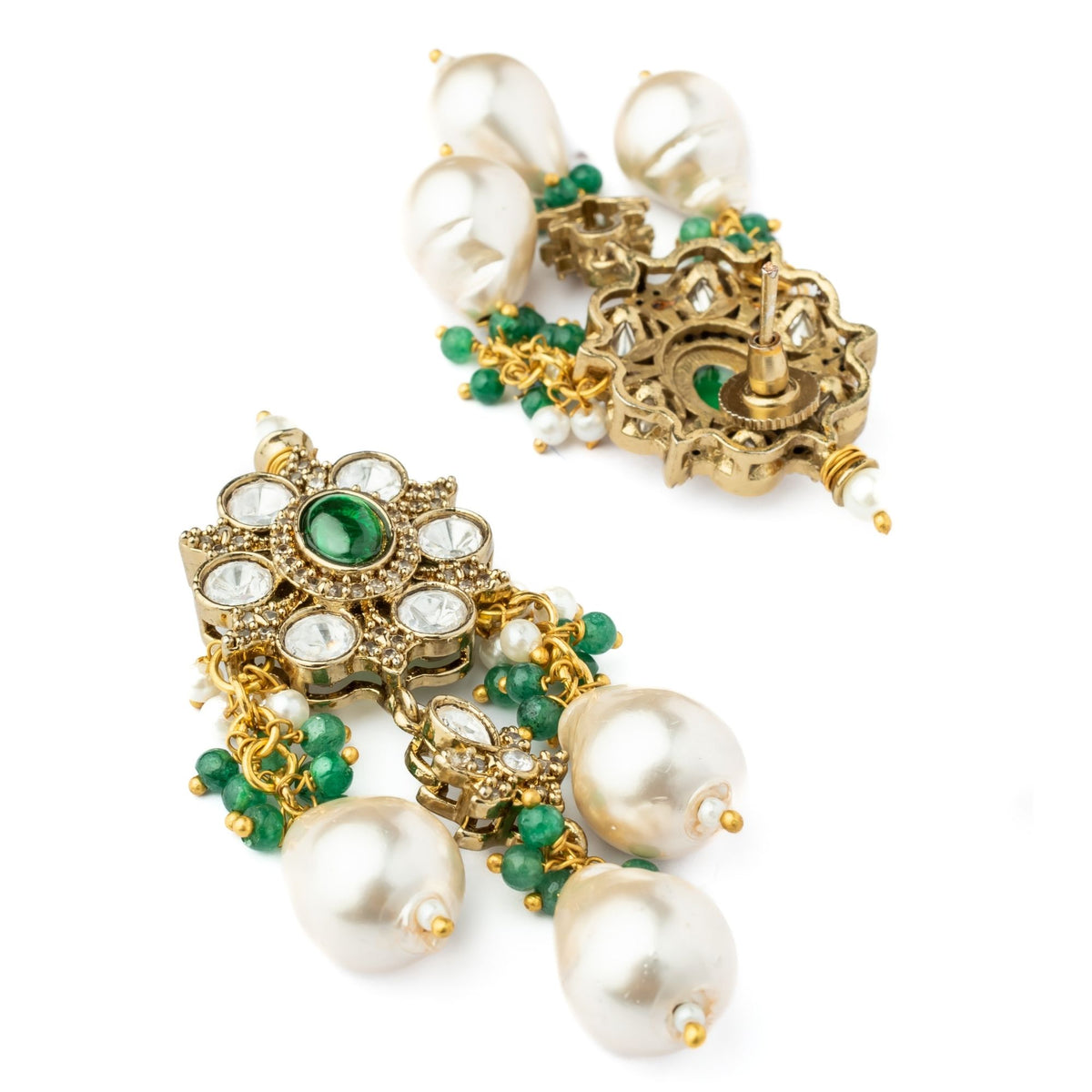 Green Kundan Polki Necklace Set