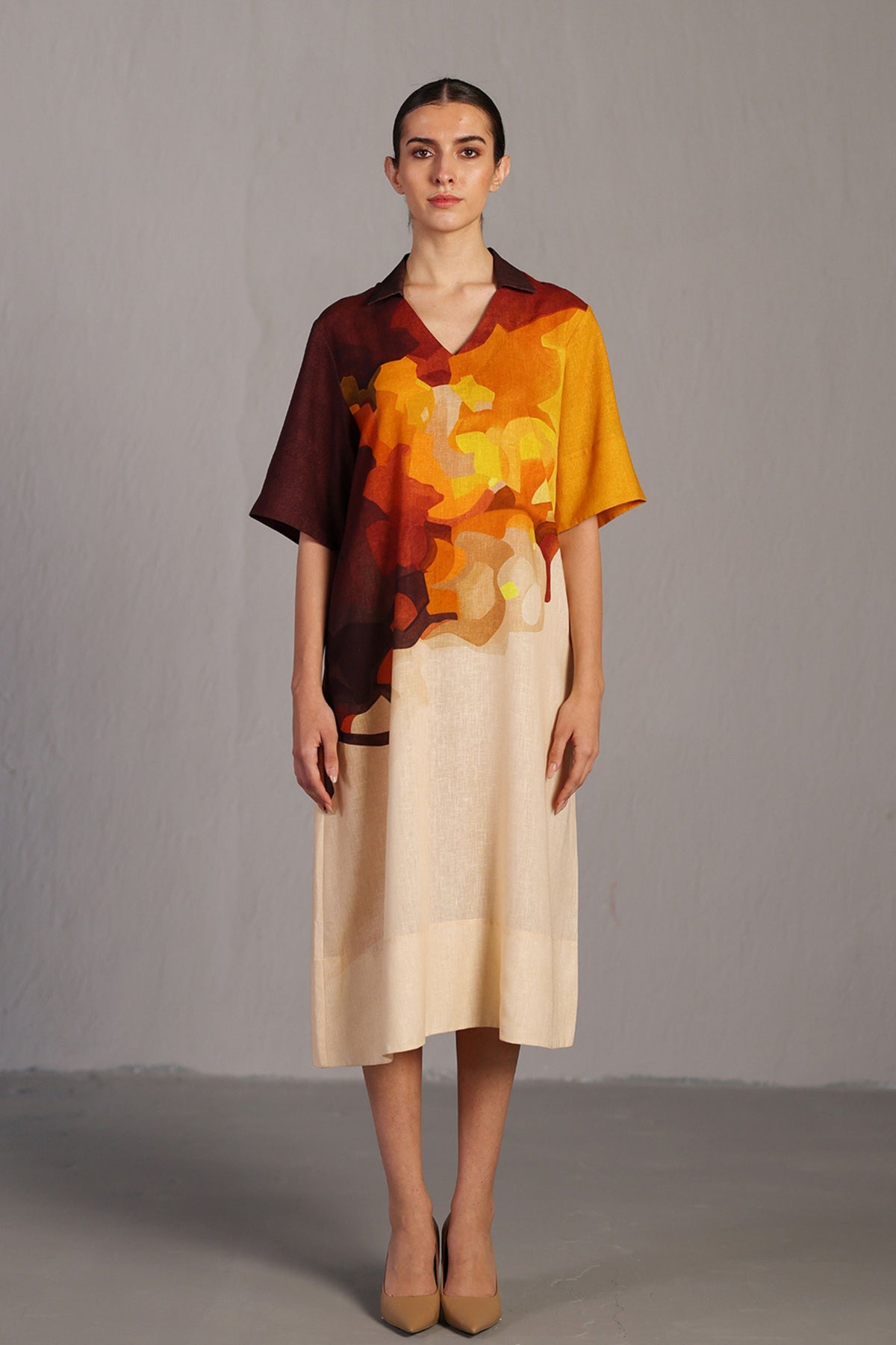 Diffuse Brown and Ochre Dress