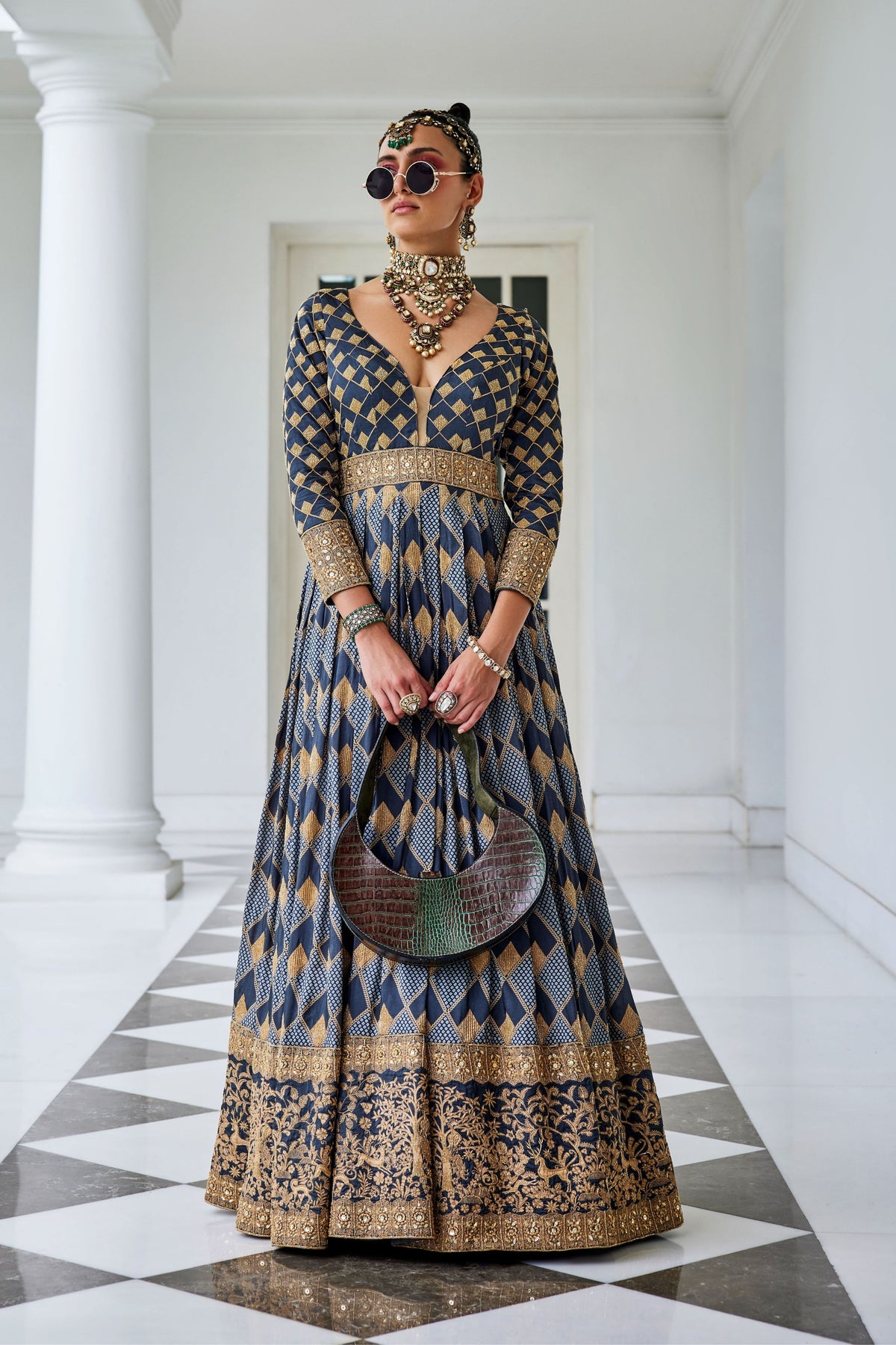 Shikargah Geometric Anarkali