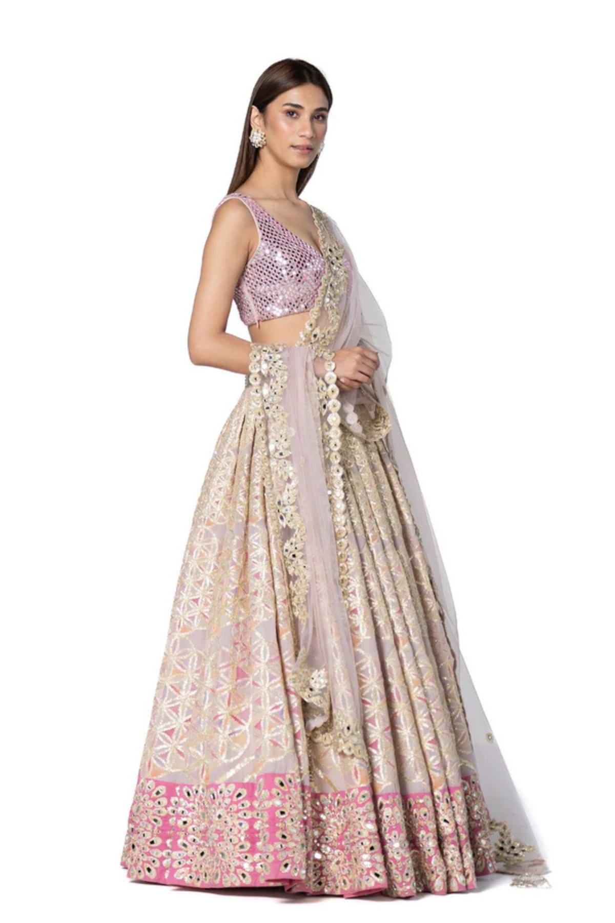 Pink Tonned Printed Lehenga Set