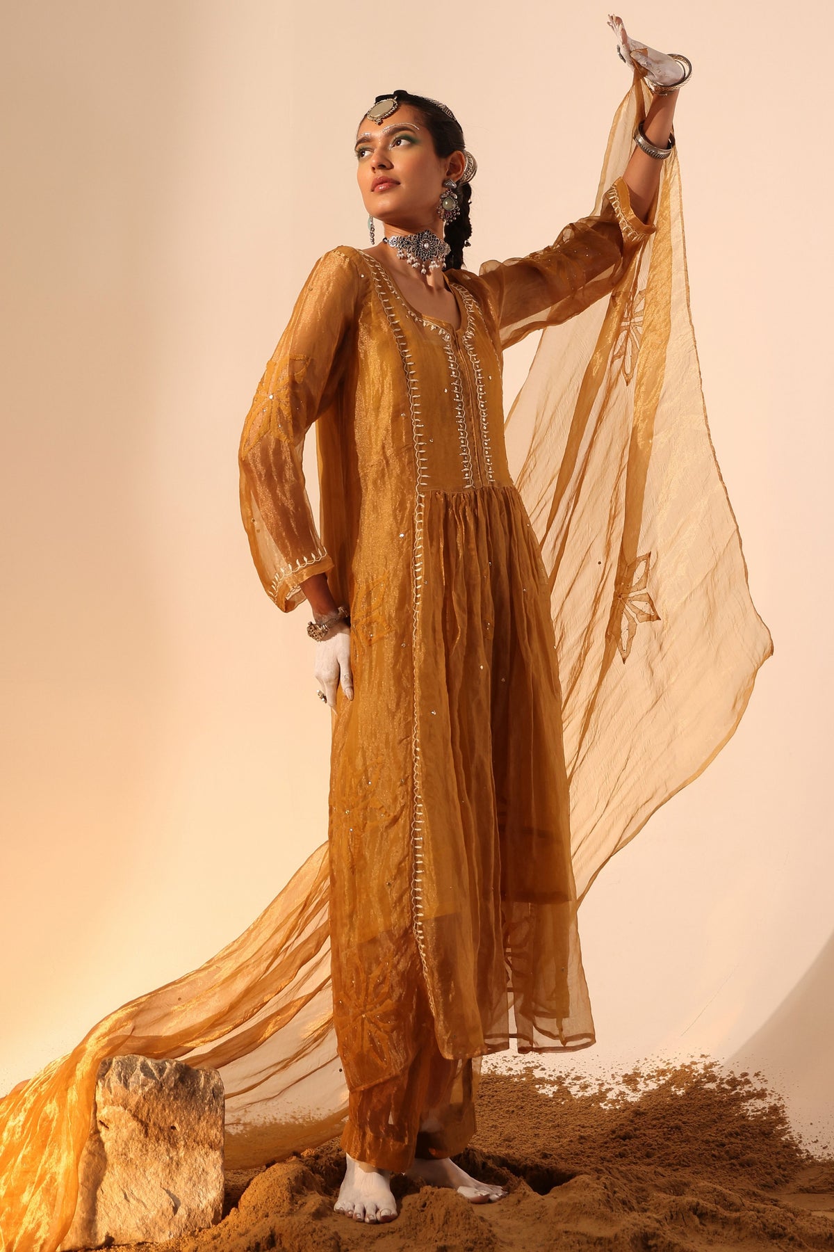 Mustard Kurta Set