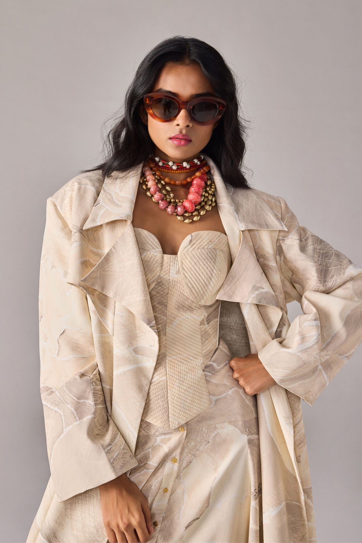 Dull Scratch Flower Harper Trench