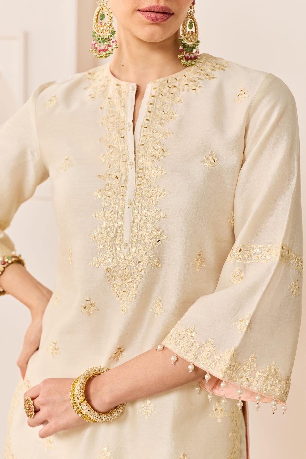 Rehma Daisy Ivory Sharara Set