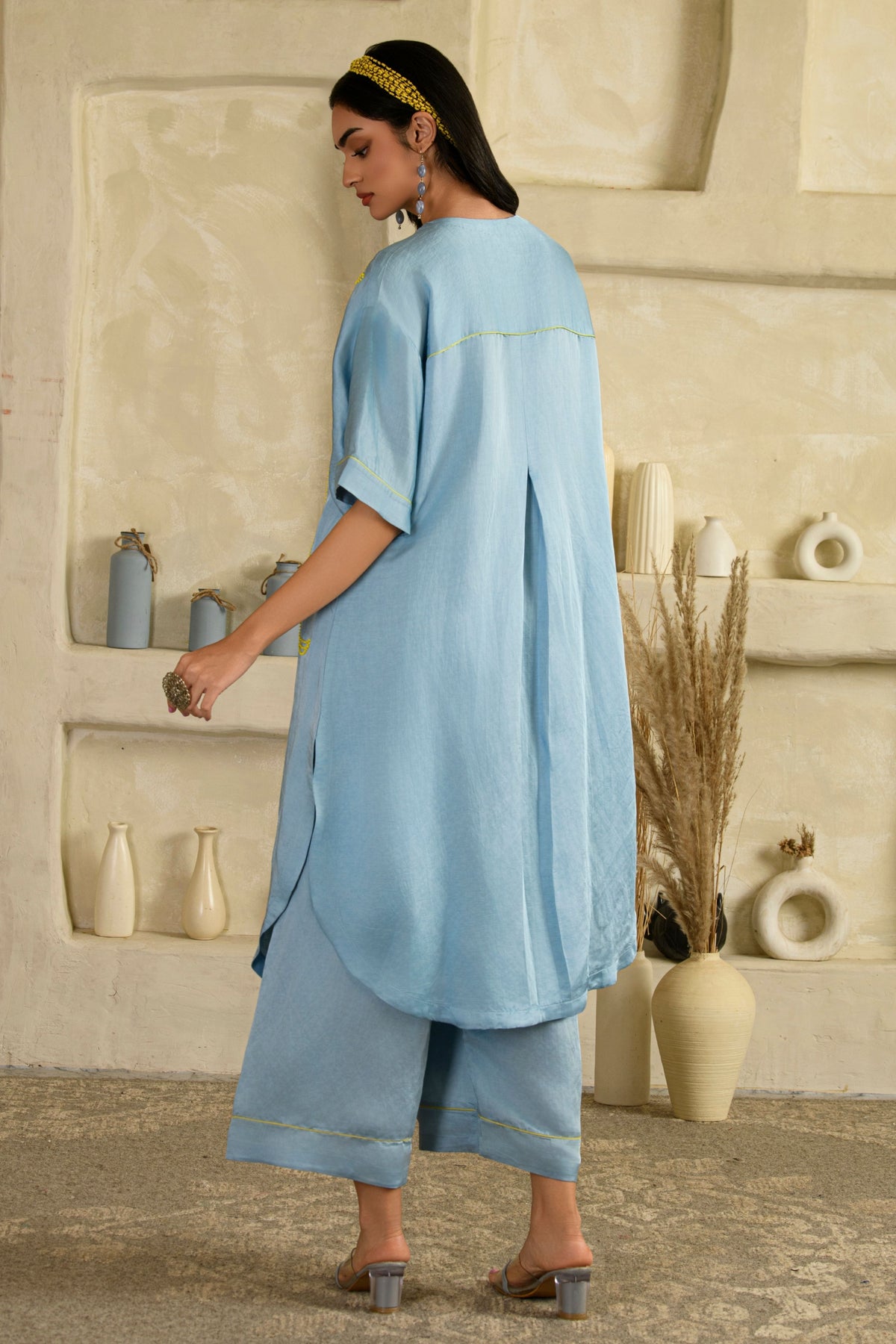 Rangrasiya Aasmani Blue Long Kurta Set
