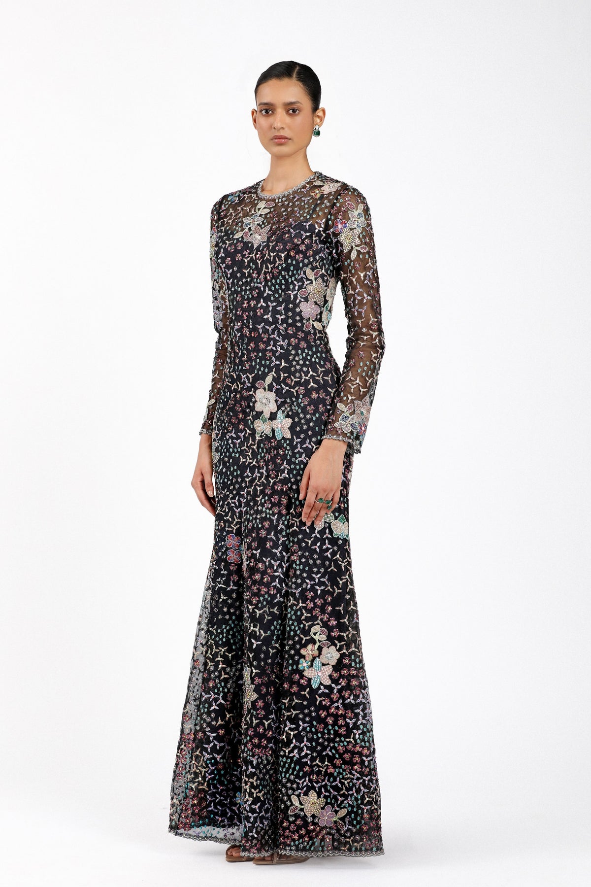 Noirine Black Tulle Gown