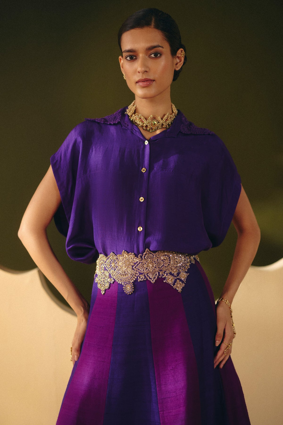 Purple Kosha Lehenga Set