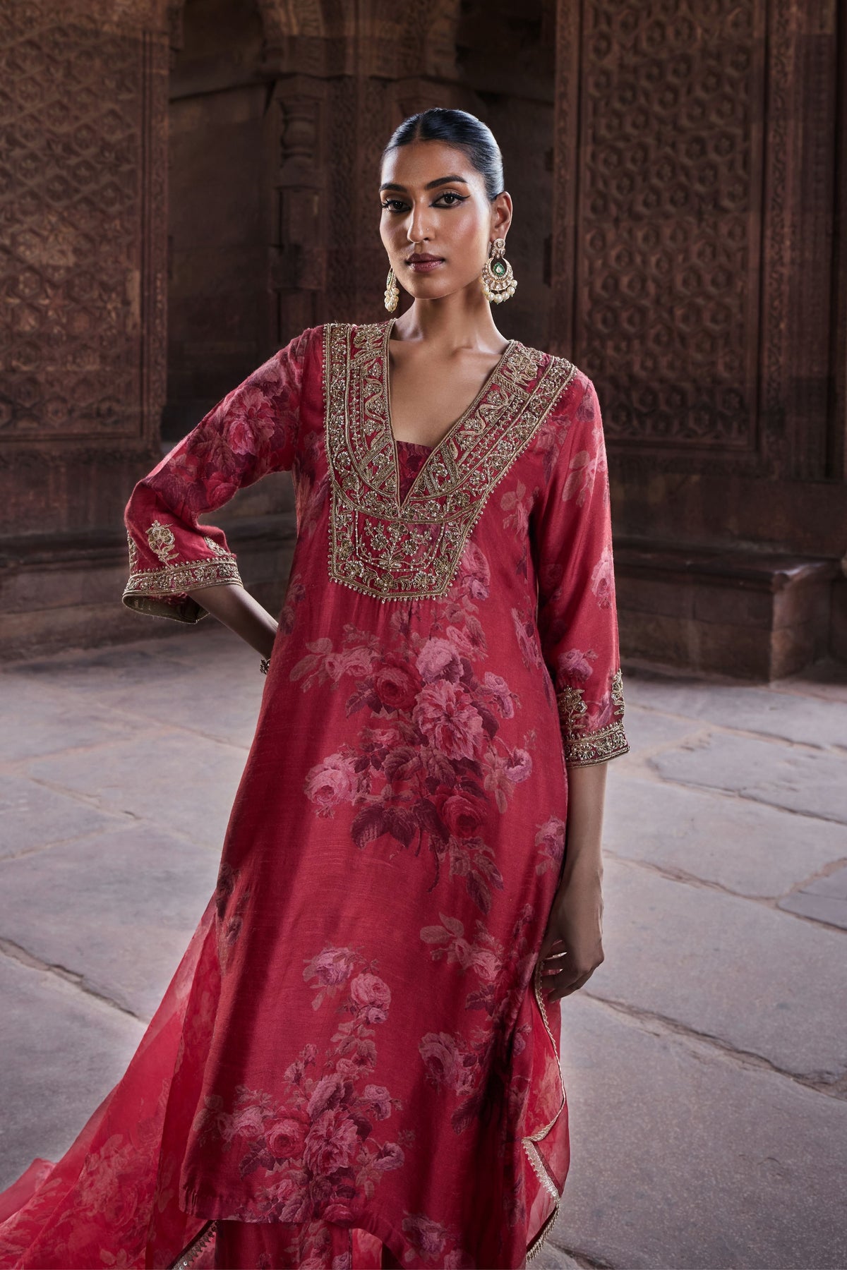 Amara Coral Kurta Set